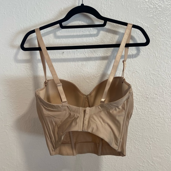 Lovely 34G longline nude strapless bustier with straps attached. - Picture 2 of 4